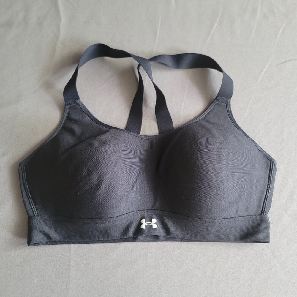 Under Armour Sports Bra Womens L Black Fitted Medium-High Support Activewear